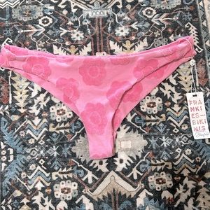 NWT. Frankies Bikinis Pink Terrycloth bottoms